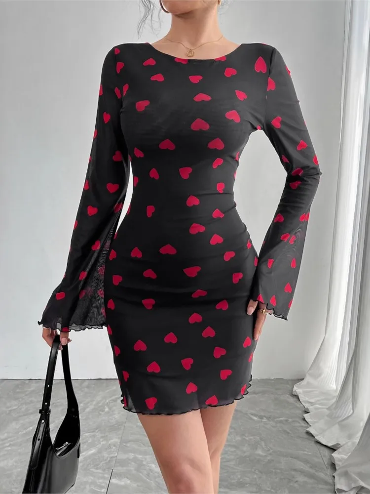 

Women's Clothing Dresses 2025 Woman Temperament Printing Slim Vestidos Commuting Intellect Simple Style Trendy All-match Holiday