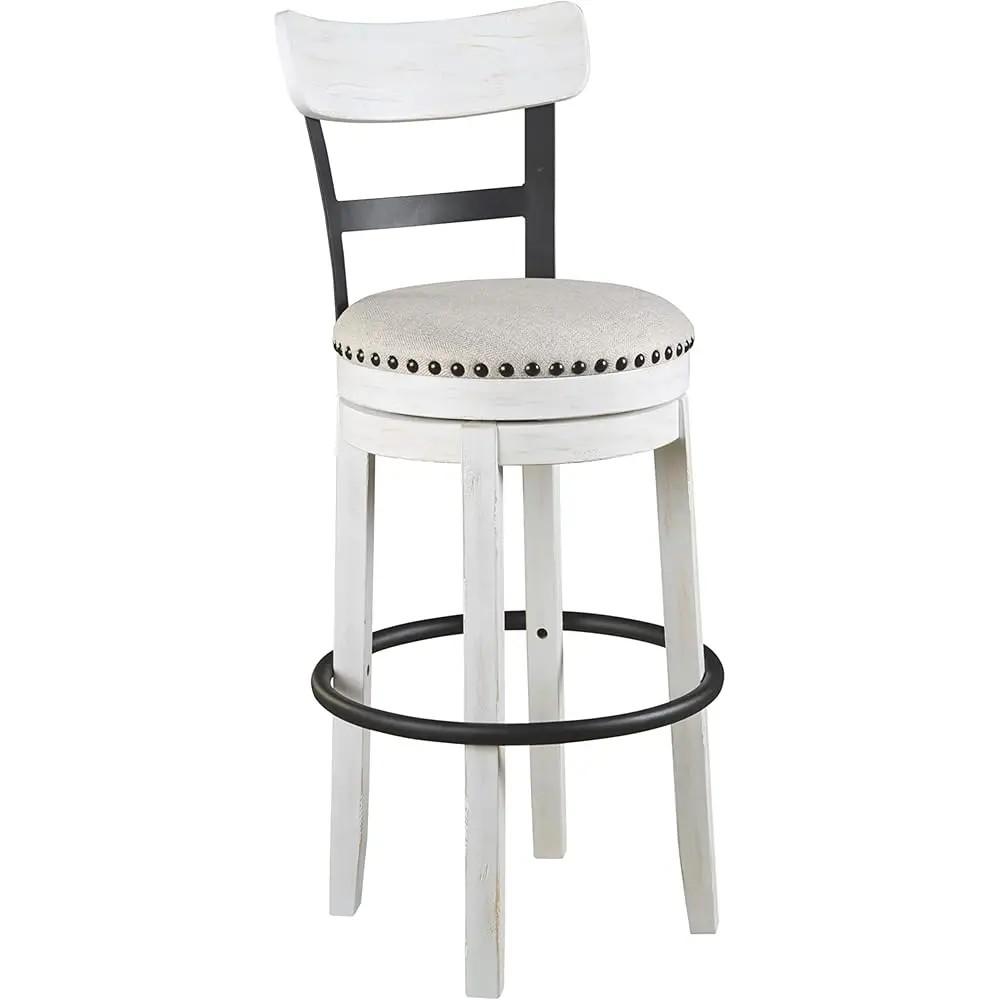 

Valebe 30"" Modern Swivel Pub Height Barstool, Whitewash