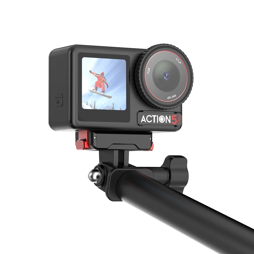 Flymile adaptador de montaje magnético para DJI Osmo Action3/4/5 Pro, Conector de soporte de extensión de liberación rápida, accesorios de cámara deportiva