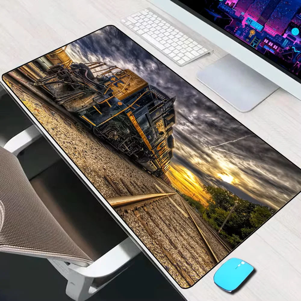 Retro Train Large Mouse Pad Gaming Accessories Mouse Mat Keyboard Mat PC Gamer Desk Pad XXL Computer Mousepad Laptop Mausepad