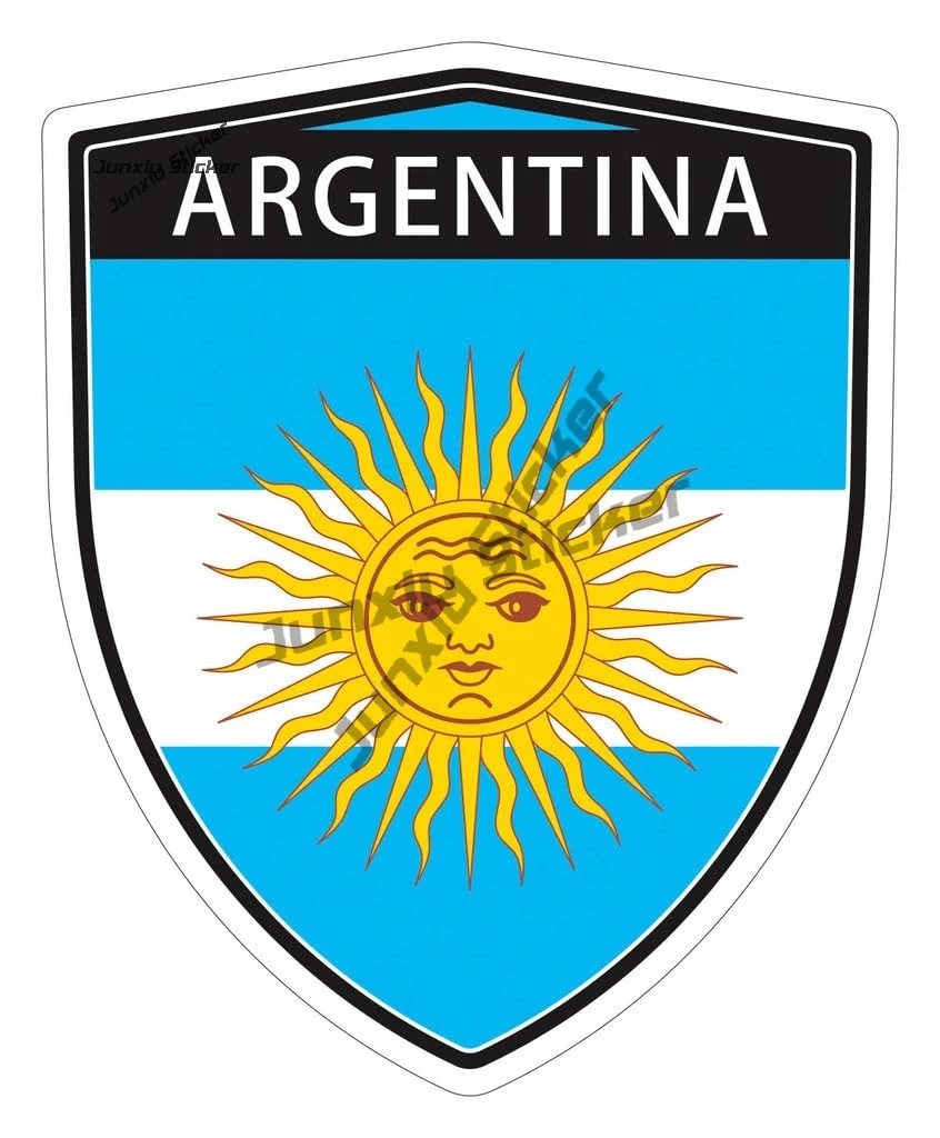 

Argentina Flag Emblem Shield Shape Vinyl Stickers South America Travel Adventure World Location Country Decal High-quality Vinyl