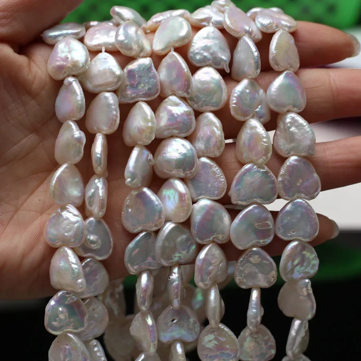 

13x13mm 5A Natural Freshwater Pearl Baroque Heart Bead Artisan-Crafted Women Gift Jewelry Make DIY Necklace Bracelet Accessories