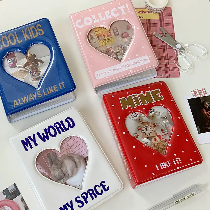 3inch INS Cartoon Mini Photo Album Heart Photocard Holder Transparent Polaroid Album Storage Name Card Star Card Collection Book