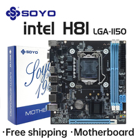 SOYO H81 Motherboard DDR3 LGA 1150 RAM 16GB Support I3 I5 I7 Nvme NGFF M.2 Slot VGA HDMI-Compatible RJ45 Gaming Mainboard