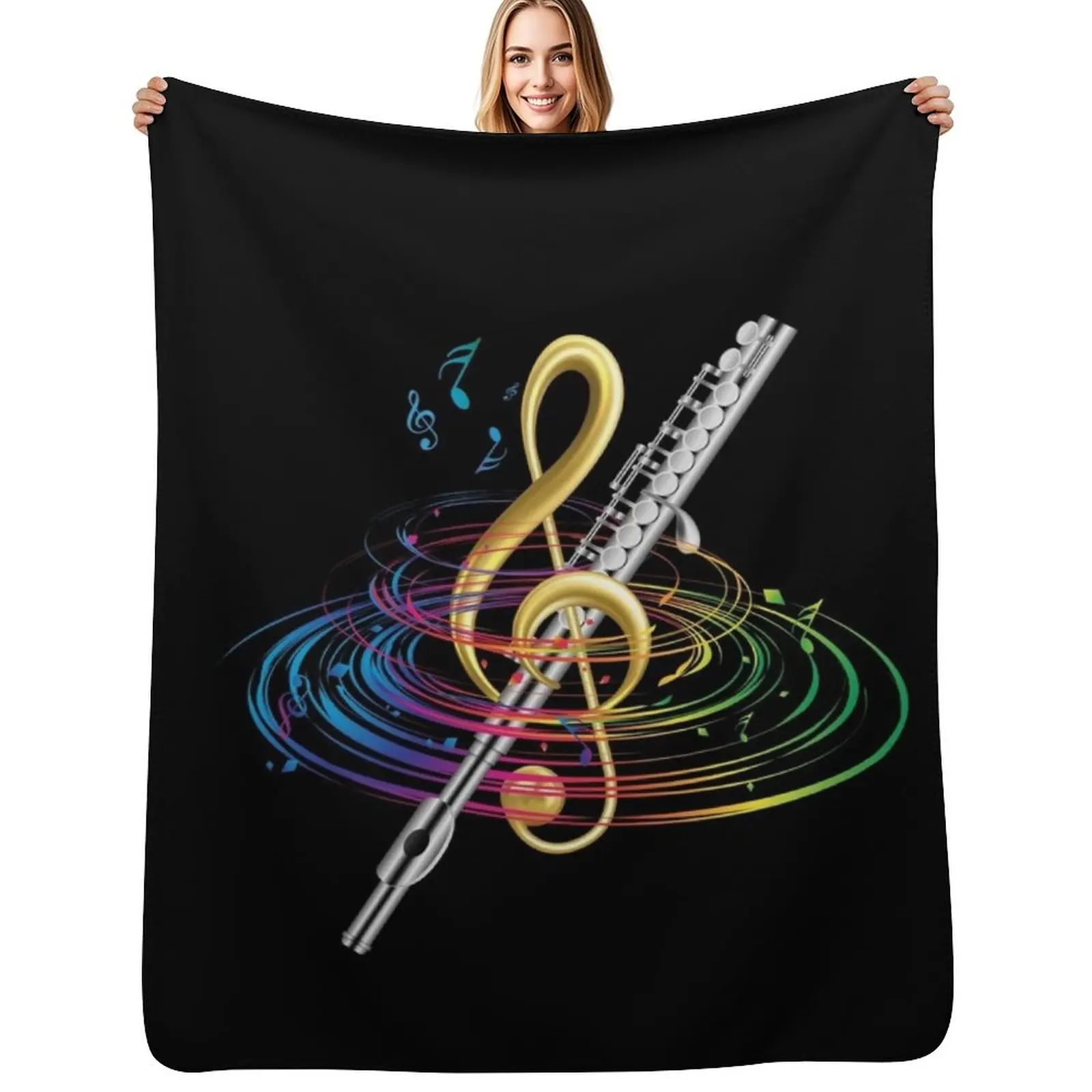 

Flutist Vintage Flute Throw Blanket blankets ands Luxury Brand Fashion Sofas Bed linens Blankets