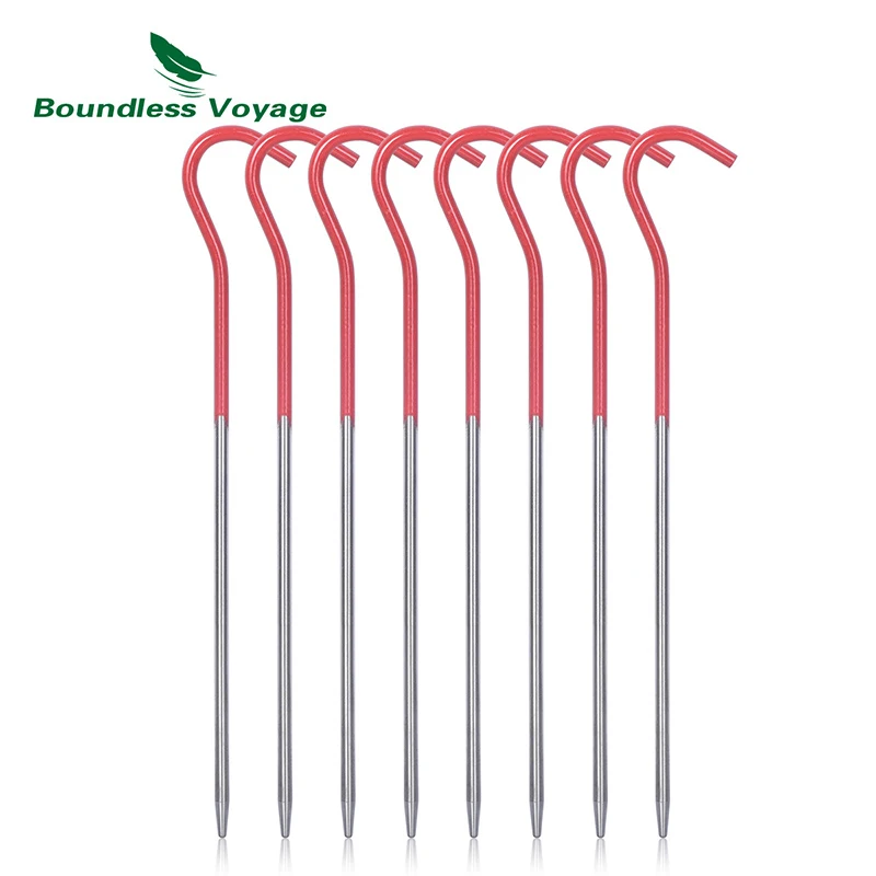 

Boundless Voyage 8pcs из титана для палатки Pegs 165mm крючок с изгибом Ground Nail Outdoor Travel Туристическое оборудование аксессуары