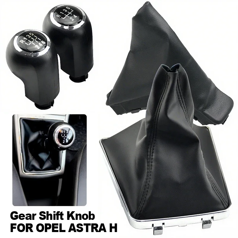 5 6 Speed MT Gear Shift Knob With Leather Shift Boot Cover For VAUXHALL OPEL ASTRA H 1.6 2004-2010 ZAFIRA B 2005-2014 Car Interi