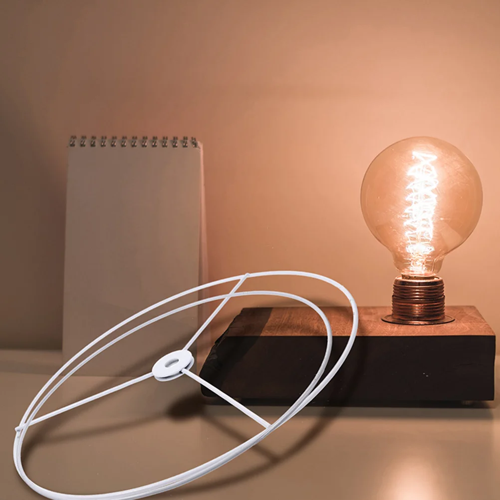 2 مجموعة سلك الحديد عاكس الضوء الإطار حلقة استبدال المعادن لتقوم بها بنفسك غطاء مصباح دعم لتركيبات الإضاءة مصابيح أرضية الطاولة