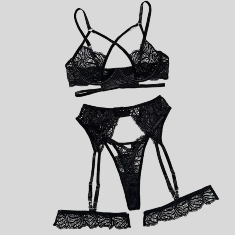 

Toucheart сексуальное кружевное нижнее белье костюм для женщин сплошной цвет ажурный прозрачный женский костюм нижнего белья сексуальные подвязки комплект нижнего белья