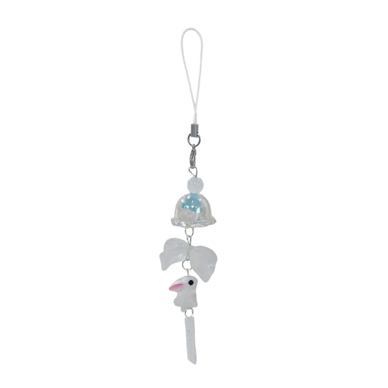 Handmade Rabbits Jellyfish Phone Charm Stylish Phone Chain Phone Accessory Portable Keychain for Trendy Women Ladies