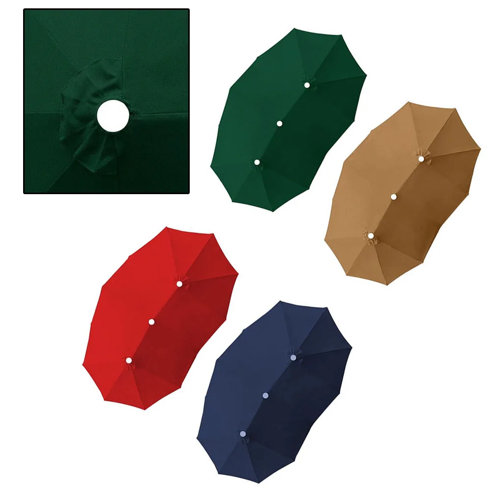 Umbrella Replacement Fabric 2.7m for Three Section Frames - High Strength Polyester Waterproof UV Protection Khaki Navy Red