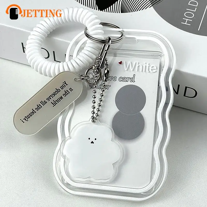 Creative Design Photocard Holder Transparent Card Holder Keychain Photo Sleeves Bus Card Student Card Case Photo Protector