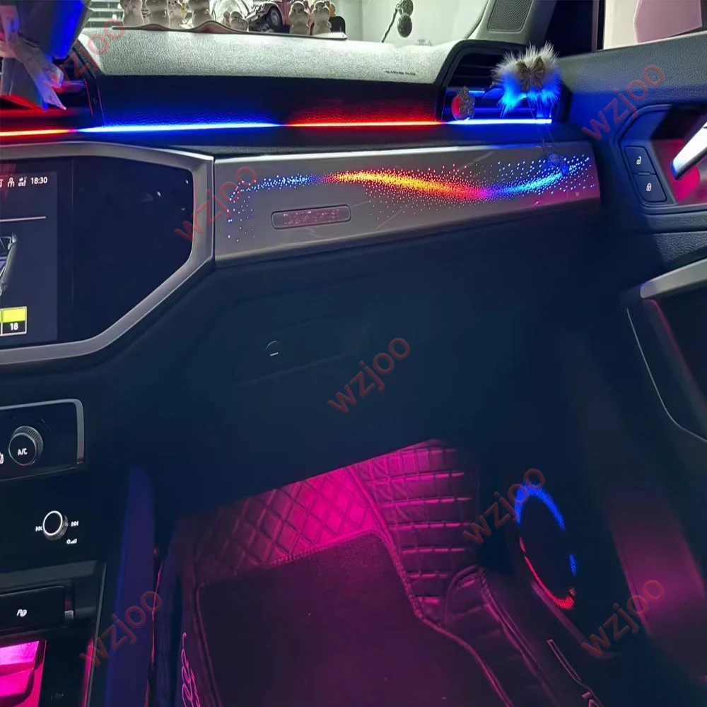 For Audi Q3 Q3L 2019-2024 LED Atmosphere Light Special Modification Interior 28 Lights 30 /64 Colors Support Screen Control