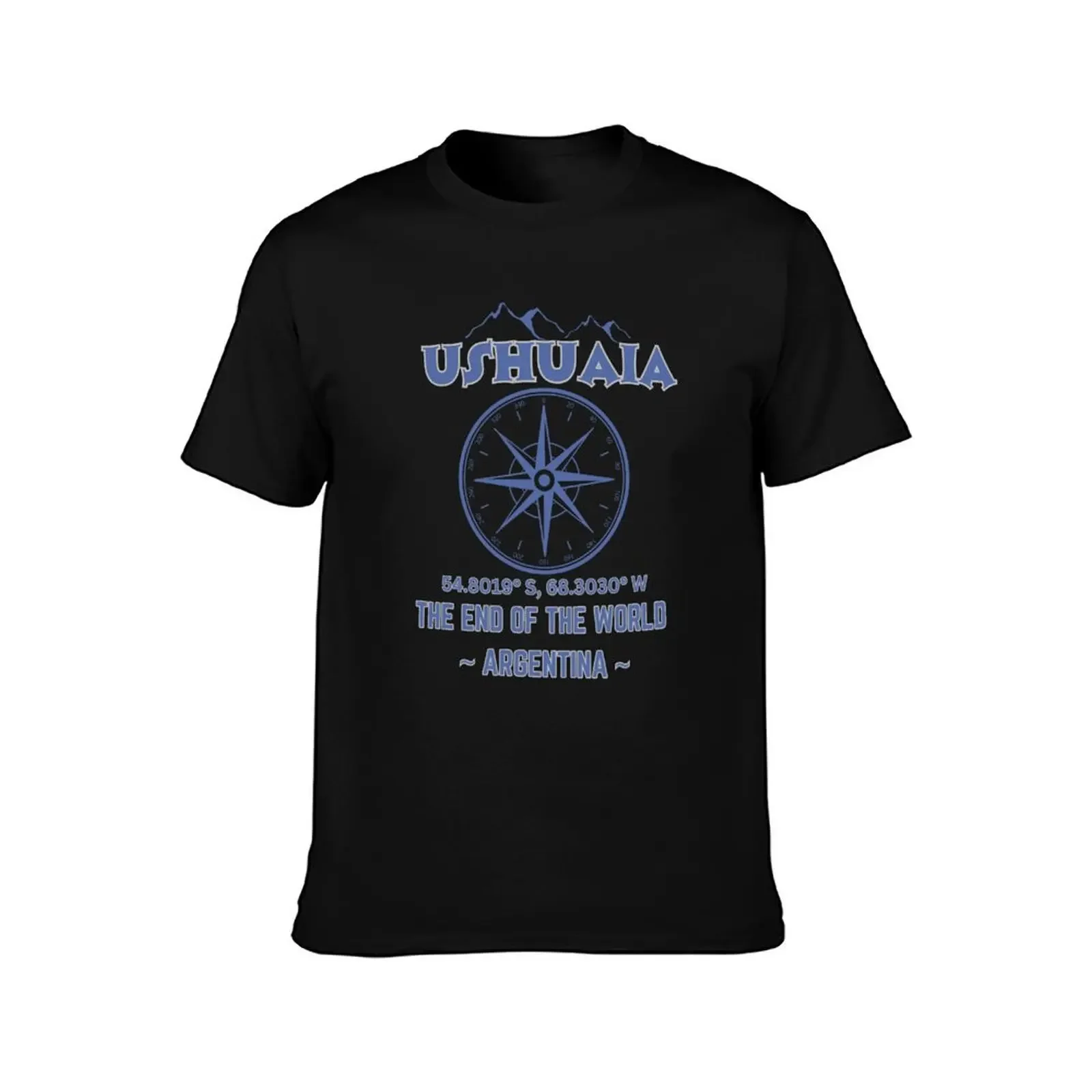 Ushuaia Argentina - The city of the end of the world - vintage compass T-Shirt plain vintage men clothing