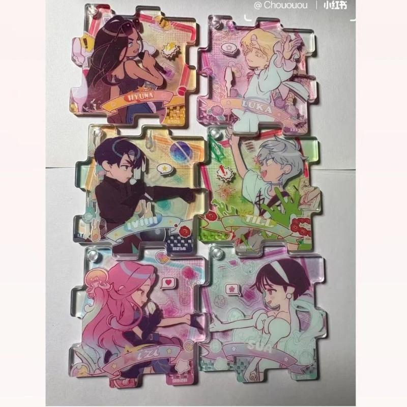 6 قطعة/المجموعة الغريبة المرحلة الدائمة أنيمي المفاتيح Mizi Sua Till Ivan Hyuna Luka مفتاح سلسلة الكرتون الشكل الاكريليك كيرينغ قلادة هدية