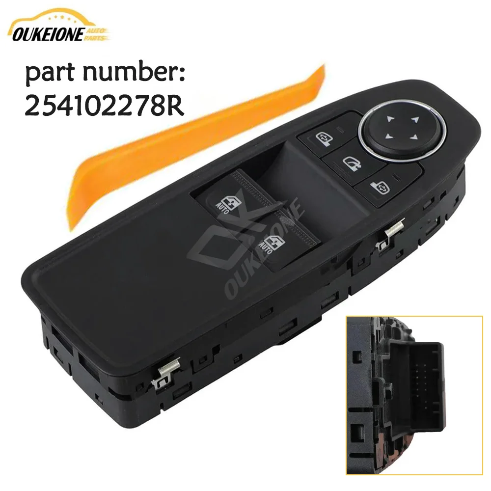 

254102278R for Renault CLIO 2019-2023 Front Left Electric Power Window Control Switch Glass Regulator Button Car Accessories