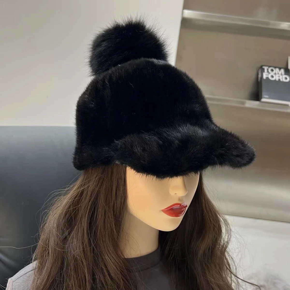 Hot Sale Winter Women Warm Real Mink Fur Hat Lady Fashion Thick 100% Genuine Mink Fur Caps Natural Luxury Mink Fur Bomber Hats