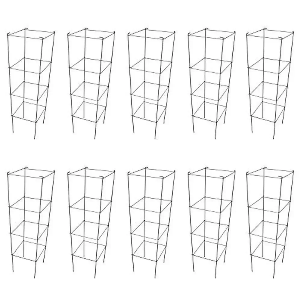 

Tomato Cage Plant Support Stake Tower 12"x46" Pack of 10 Galvanized Garden Trellis Tomatoes & Climbing Plants Easy Install &