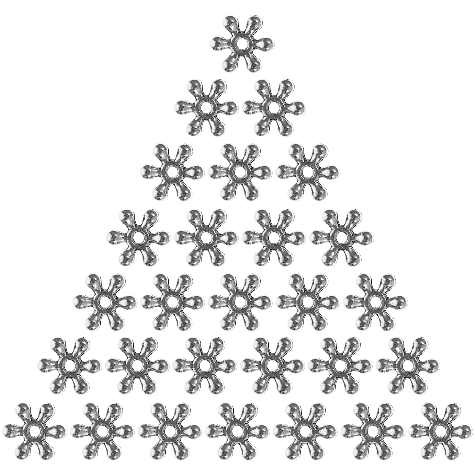 

200 Pcs Spacer Beads Snowflake Shaped Alloy for Bracelets Jewelry Crafts Loose Beads Christmas Accessories DIY Durable Smooth