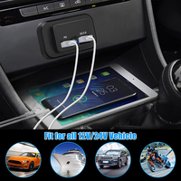 2025 3 Ports 12V RV USB Outlet 72W Dual USB C 36W and Dual QC 3.0 18W Port Car Charger Socket Accessories for Car Bus RV Truck