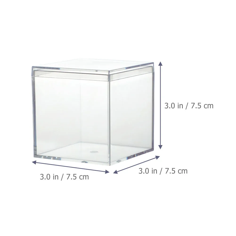 

6Pcs Small Clear Box Treat Boxes for Wedding Favors Party Gifts Transparent Plastic Boxes for Candies Jewelry Keepsakes Elegant