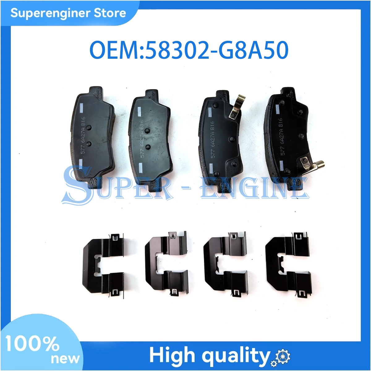 

Brand New 58302G8A50 PAD KIT-REAR DISC BRAKE for Hyundai YF Sonata Hybrid 58302-G8A50