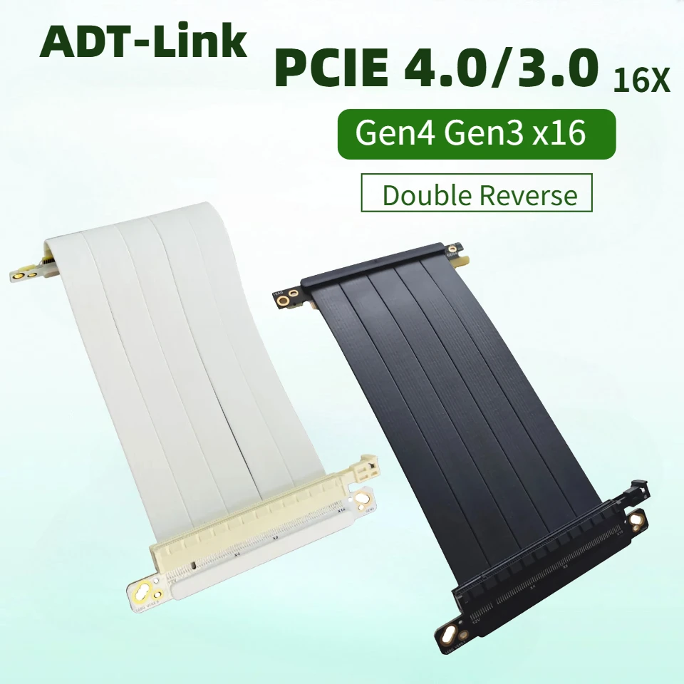 

PCI Express 4.0 x16 to x16 Gen4/3 GPU Double Reverse Graphics Card Extension Cable Riser Card RAID For ITX Gold-plated Connector