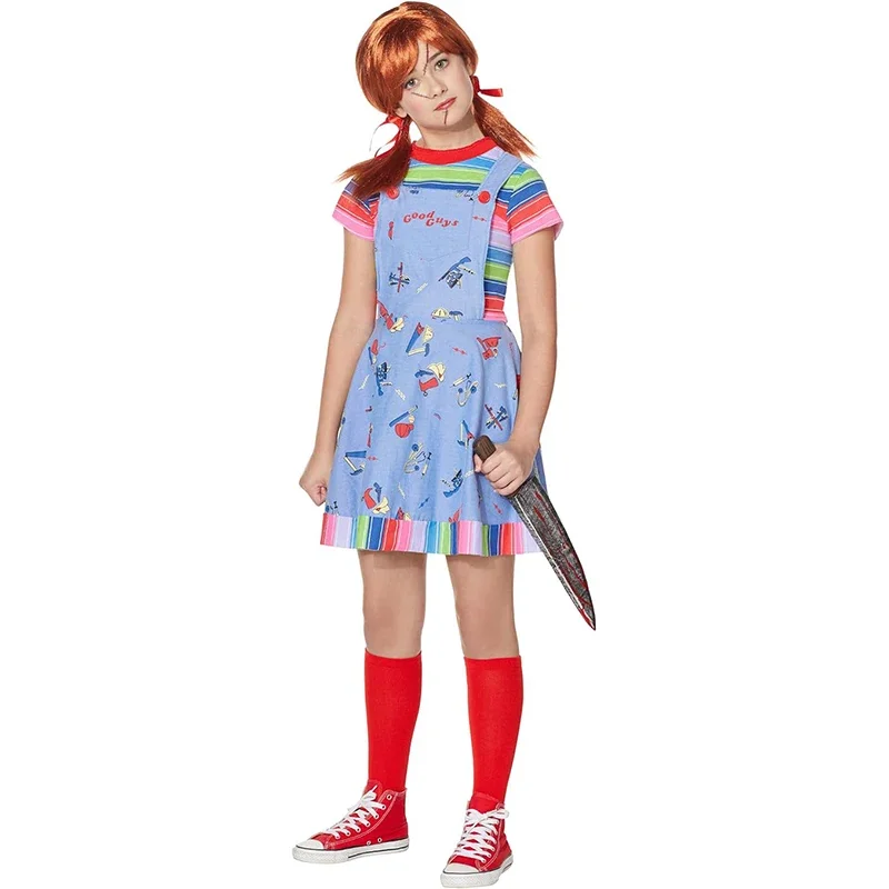 Disfraz de Chucky para niños y adultos, vestido de muñeca fantasma de fantasía, disfraz de Halloween de asesino de terror para niños y niñas