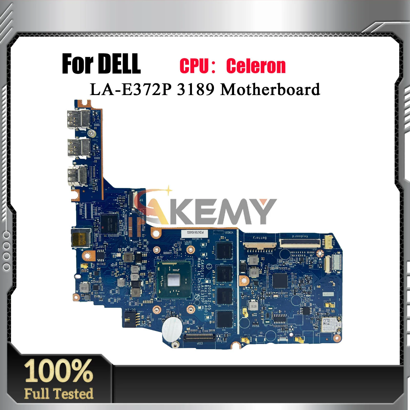 LA-E372P Laptop Motherboard For DELL Chromebook 11 3180 3189 with CPU N3160 N3060 CN-083RWV 01TX65 Mainboard Tested 100% Tested