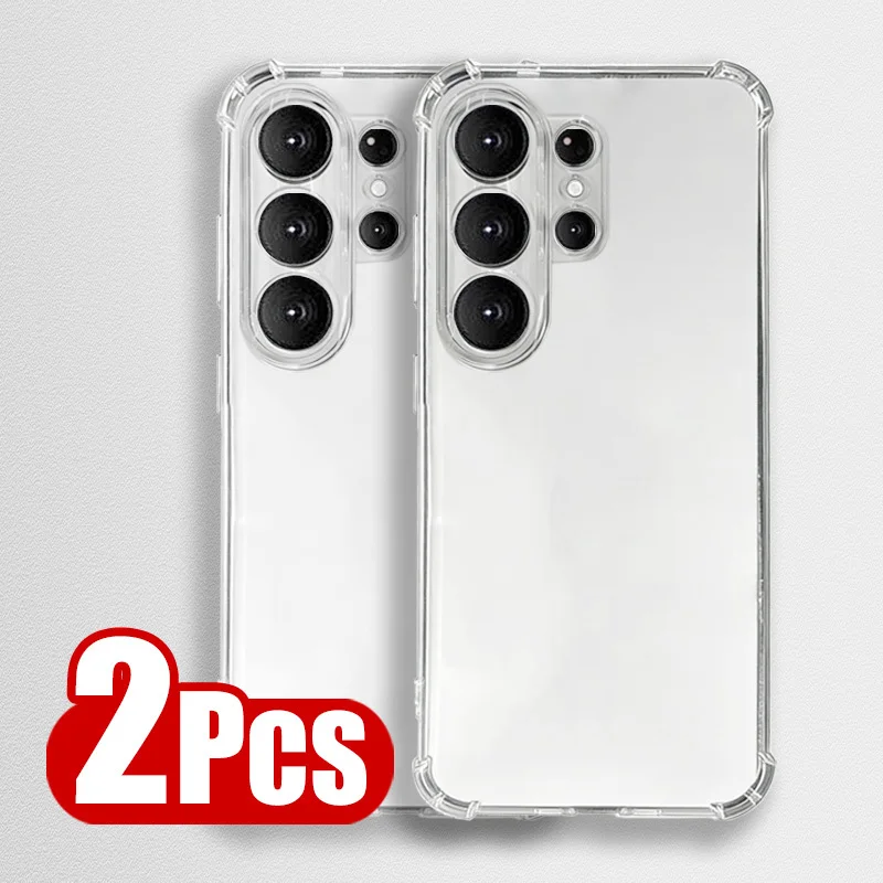 2pc TPU Clear case for Samsung S26 S26 Plus S26 Ultra, S25 S24 S23 S22 S21 A13 A14 A15 A16 A17 A52 A53 A54 A25 A55 A26 A36 A56