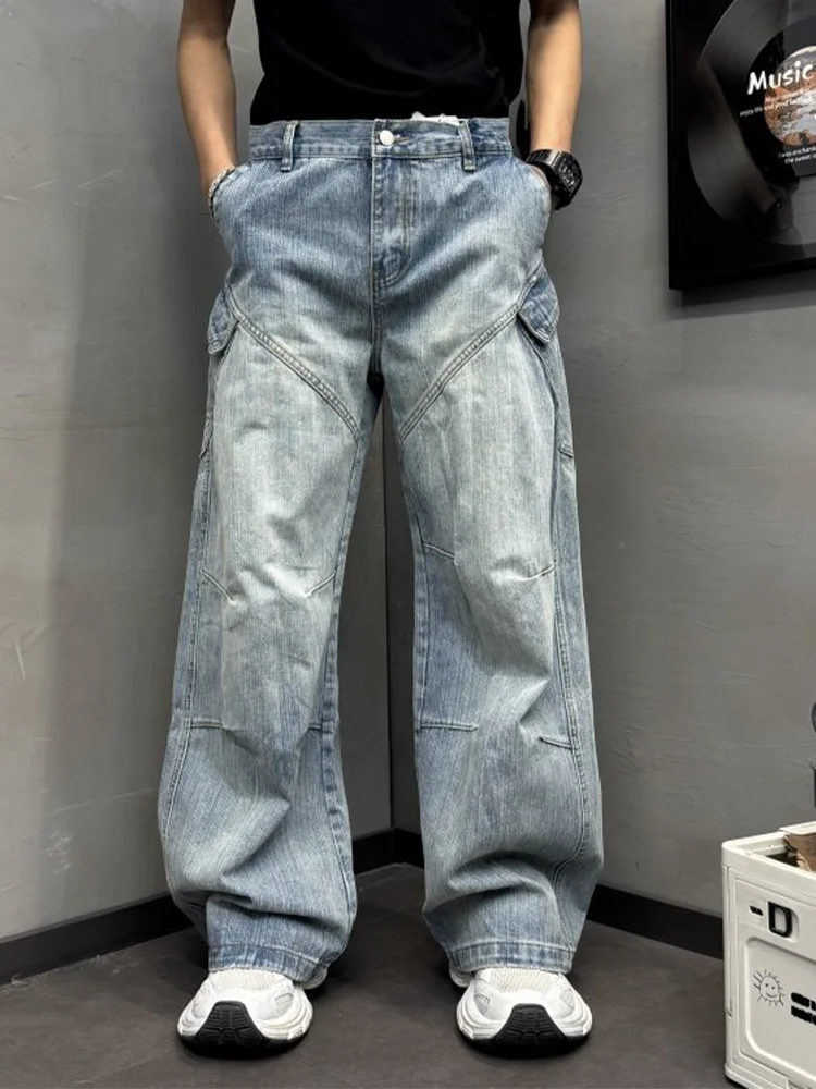 

plus Size American Retro Workwear Jeans Women's Autumn Winter New Style Draping Slimming Simple Match Wide Leg Straight Long ...