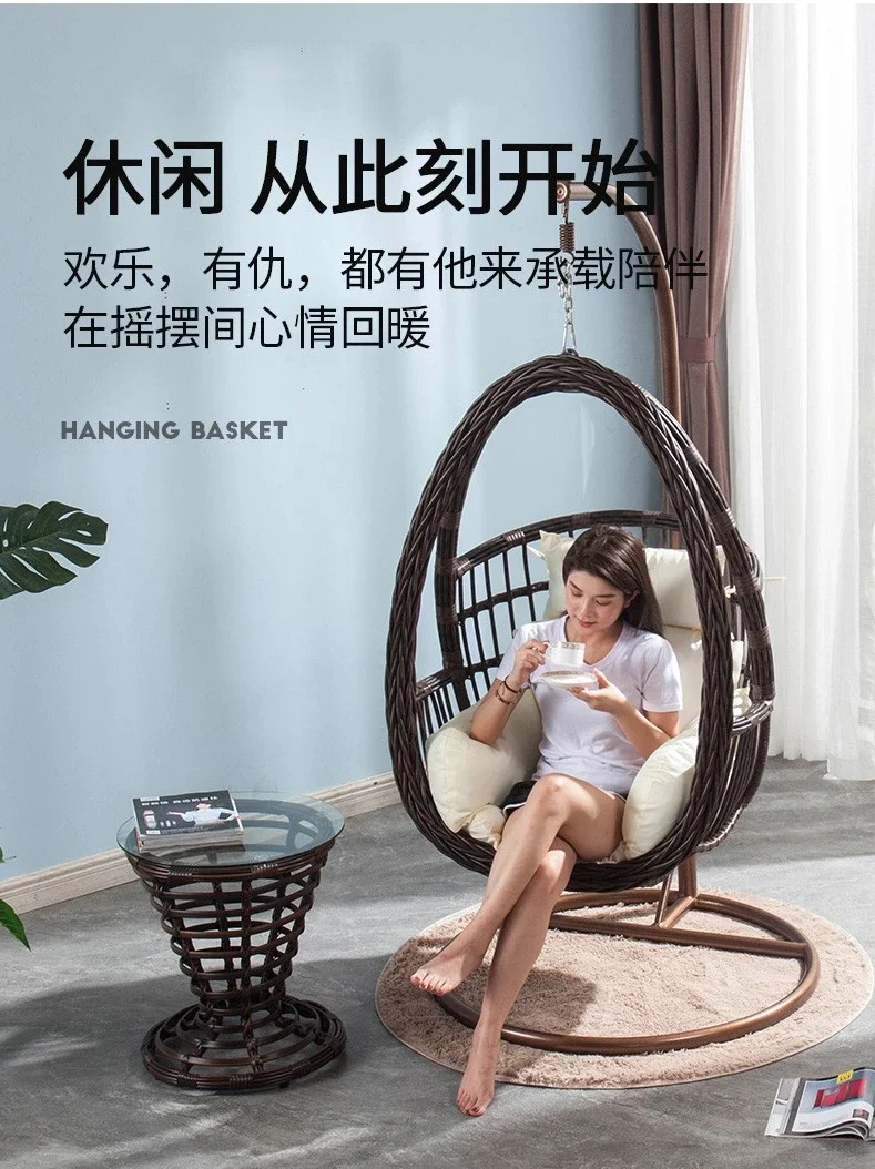 Outdoor hanging chairs, hanging baskets, swings, rattan chairs, single person balconies, bird's nest hammocks, rocking chairs