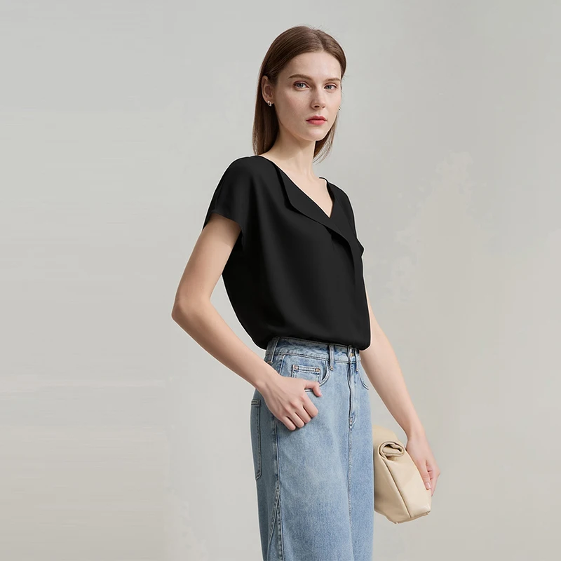 Women's Chiffon Blouse - Minimalist Loose Fit Casual Chic Top