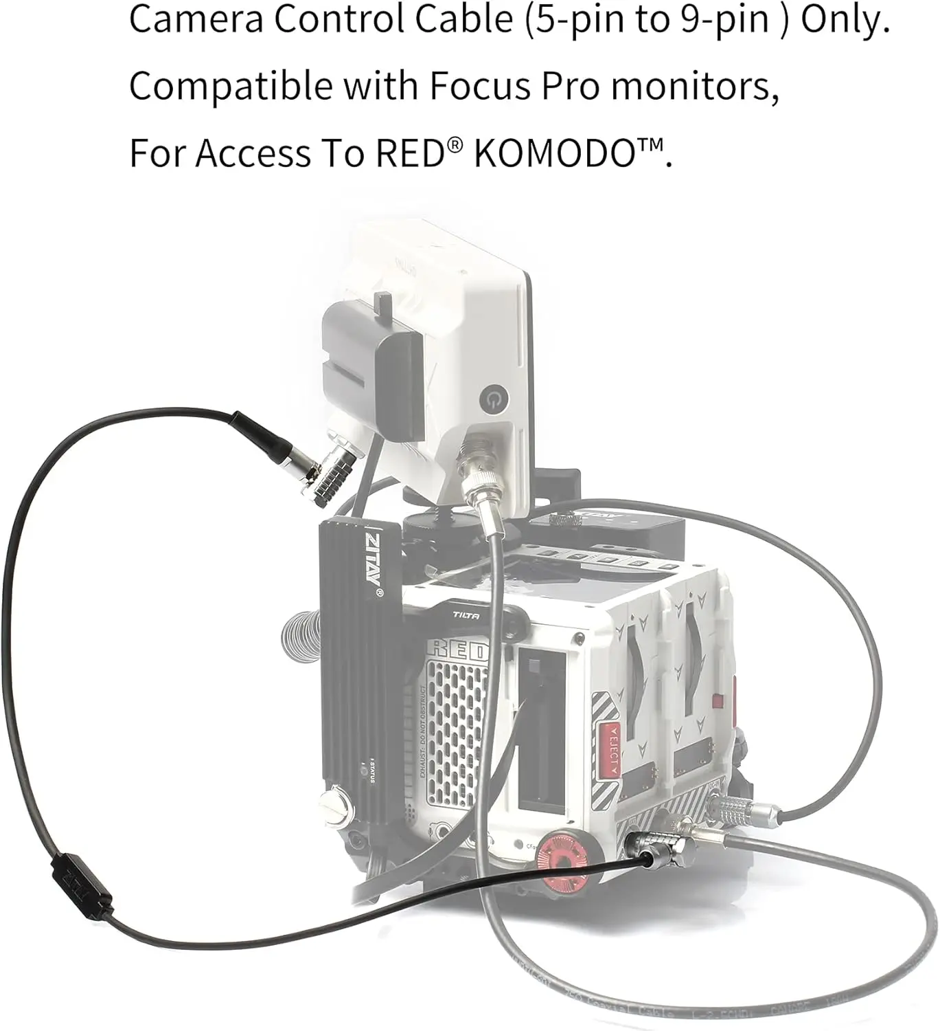 ZITAY 5pin to 9pin Touch Control Camera Cable Compatible for SMALLHD Focus PRO OLED Cine7 Indie7 Indie Pro to Red Komodo 6K Came