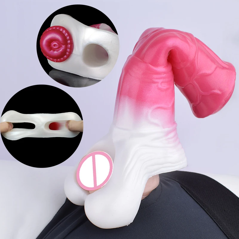 FKRO Animal Horse Penis Sleeve Fantasy Dick Enlargement Silicone Sex Toys For Couple Wearable Cock Sheath Reusable Condom