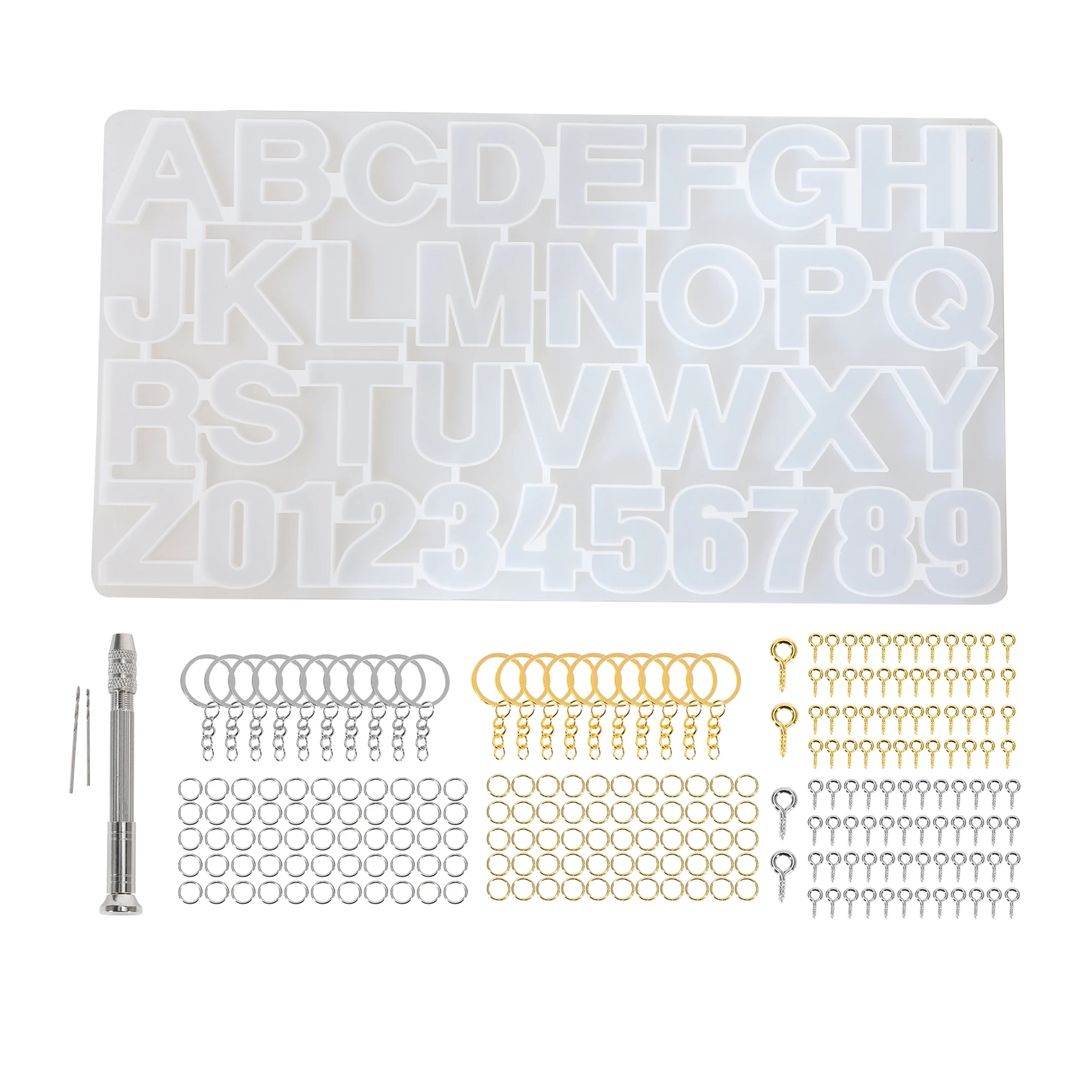 

Alphabet Letter Resin Molds Kits Number Silicone Mould Keychain Jewelry Pendant Casting Making DIY