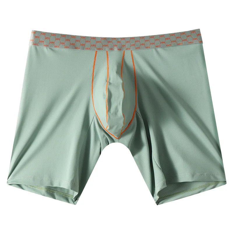 

Men's Bulge Boxy Underwear Ice Silk Mid-length U Convex Pouch Boxer Briefs Mid Waist Mesh Athletic Yoga Stitching Boxy Underwear