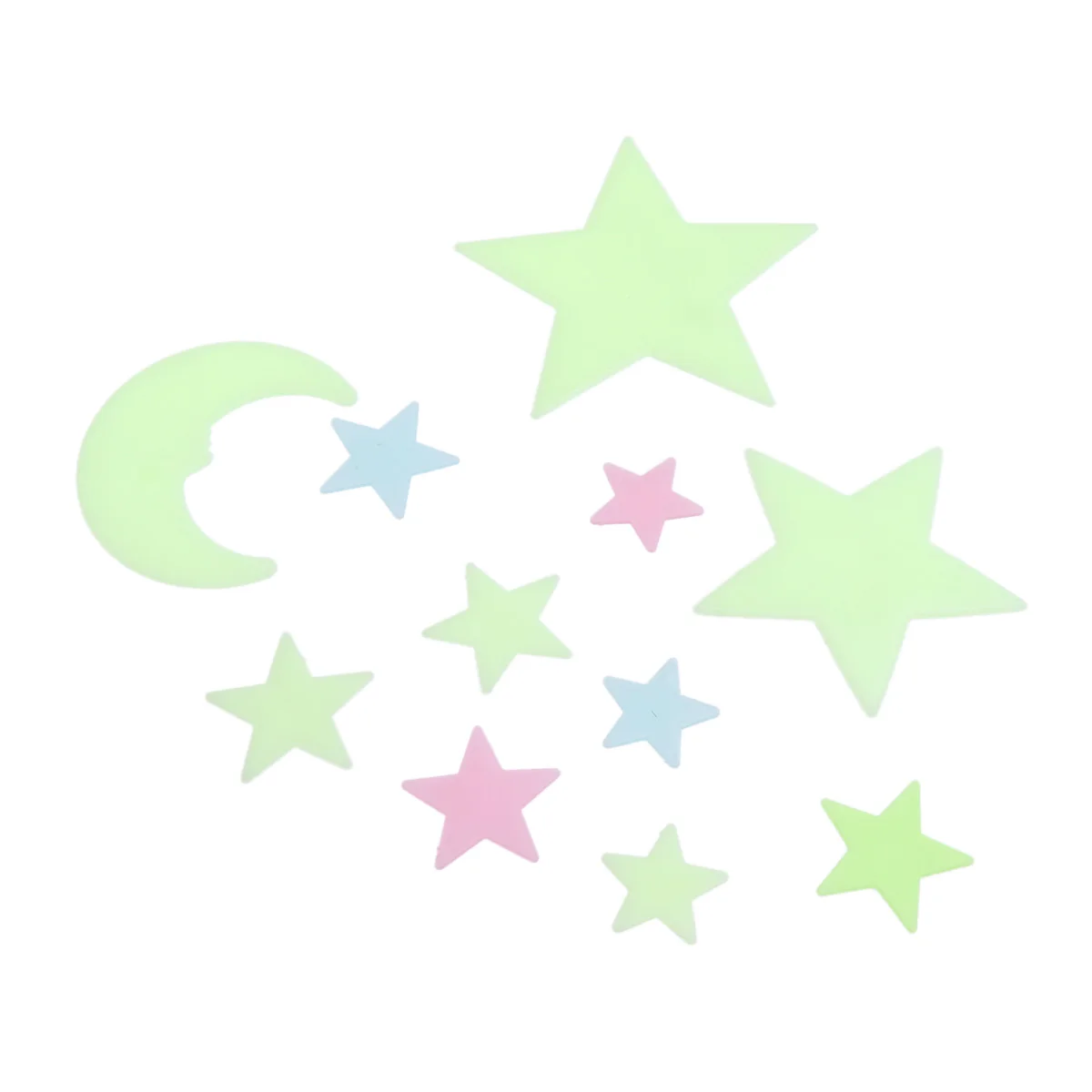 

50pcs Luminous Wall Sticker Decal Three Dimensional Moon Stars Glow in Dark Waterproof Durable Smooth Surface Gift Kids Family