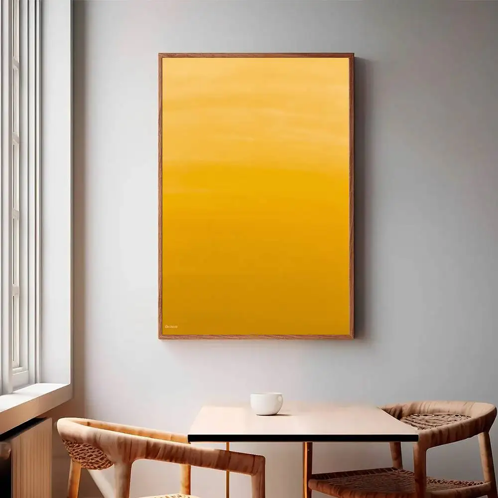 Golden Glow Gemälde in senfgelbem Posterpapier, Druck auf Papier, für Zuhause, Wohnzimmer, Schlafzimmer, Eingangsbereich, Bar, Café, Kunstgemälde