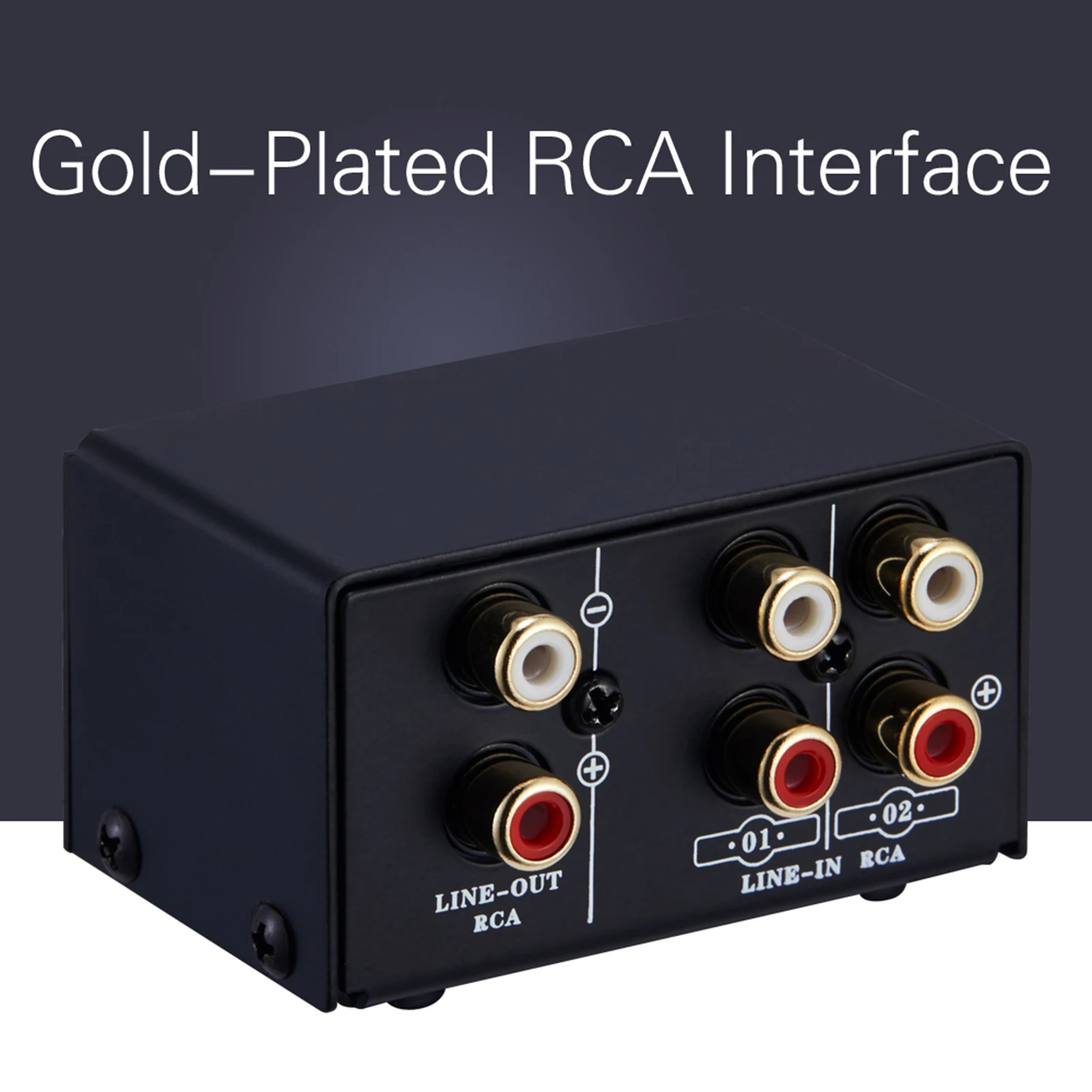 Audio Switcher RCA 2 in 1 Out / 1 in 2 Out A/B Switch Stereo Audio Splitter Box with No Distortion RCA Jack for Switching