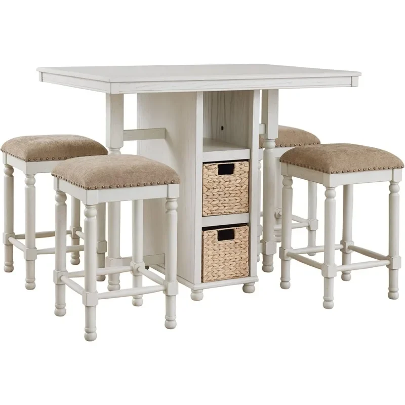 Mesa de comedor de altura de mostrador Rectangular de granja, Taburetes de Bar, juego de mesa de comedor, muebles