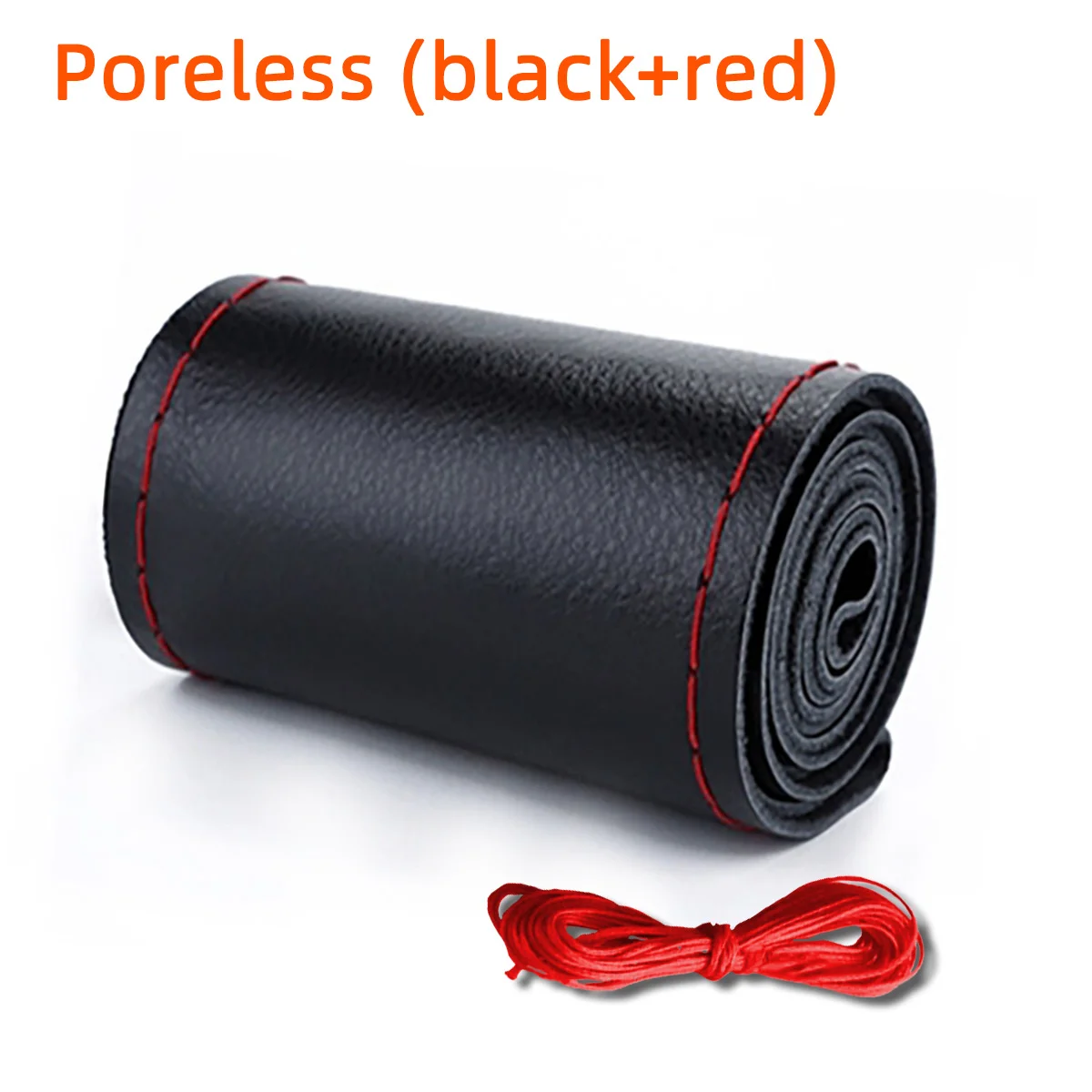 Universeller Leder-Auto-Lenkrad-Stich-On-Wrap-Cover, passend für 38 cm 14 Zoll DIY Nähen, atmungsaktiv und rutschfest, Schwarz, Grau, Beige – Detail 21