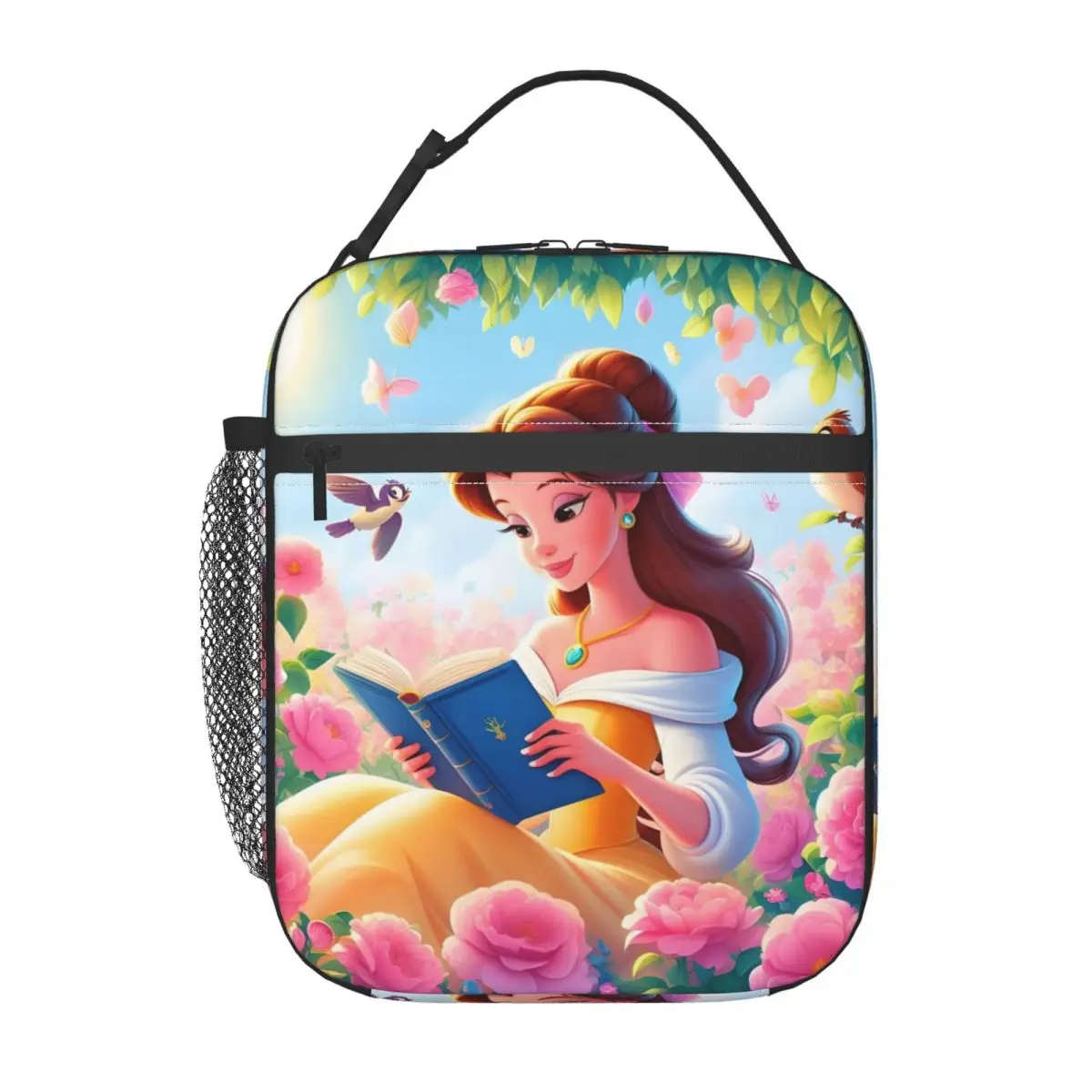 

Custom Beauty And The Beast Reading Portable Lunch Boxes Hot Thermal Cooler Food Insulated Lunch Bag School Children Student