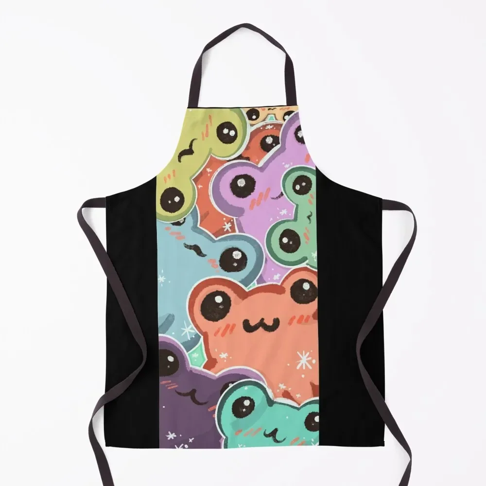 

Uwu frog Apron painting Kitchen on the wall For Girl professional hairdresser Apron