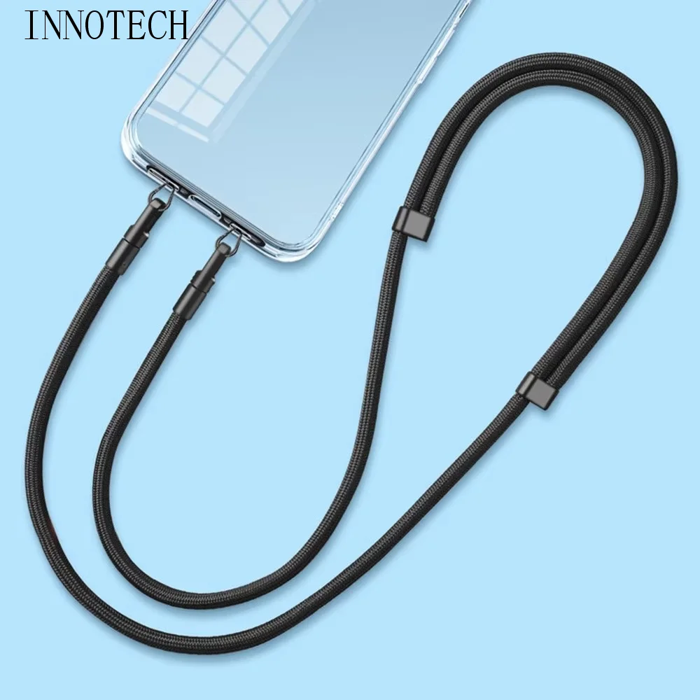 

Двойной ремешок для телефона через плечо с застежкой из нержавеющей стали, съемный шнурок для мобильного телефона, регулируемый длинный шейный ремешок для телефона