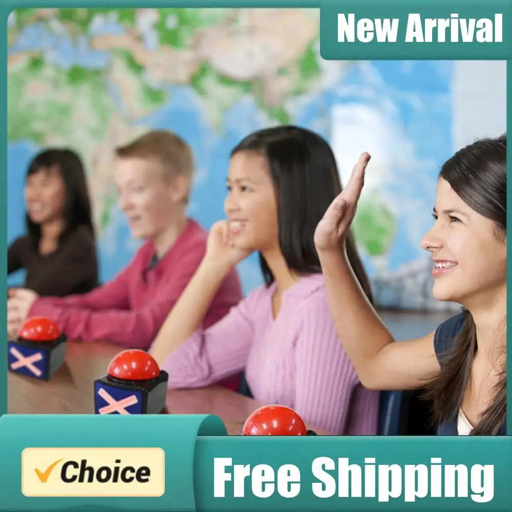 

Red Alarm Sound Play Button with Sound and Light Trivia Quiz Got Talent Buzzer Wireless Buzzer for Contest/Game Show/ Party