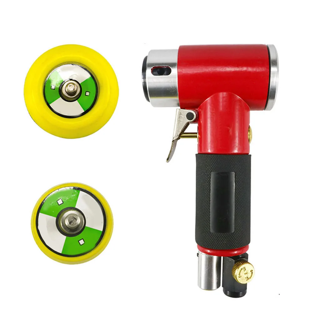 Air Sander With Polishing Pad 6mm Thread For Car Buffing Pneumatic Powered Polisher Black Red Power Tools Accessories