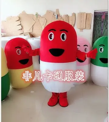 

Mascot Daily Pill Capsules Mascot Costume Adult Size Cartoon Pill Theme Anime Cosplay Costumes Carnival Fancy Dress Costume