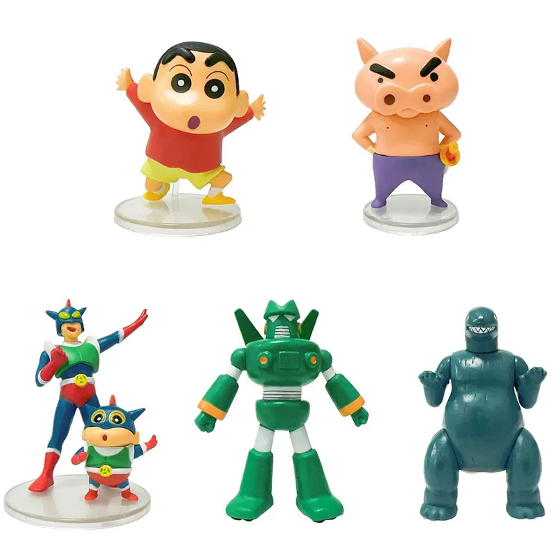 

5pcs Crayon Shin-chan Model Shin-Chan Boochan Figuras Anime Kawaii Doll Ornaments Manga Action Figure Toys Gift for Children