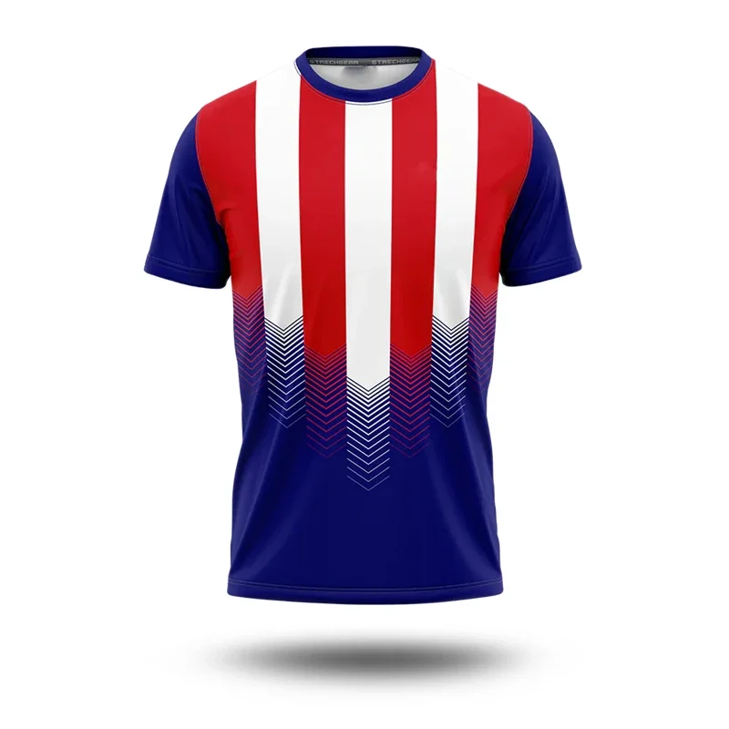 Flag T-shirt for Men Simple Stripe 3D Print Short Sleeve T Shirts Football Jersey Comfortable Breathable Sport  Top Boys Clothes